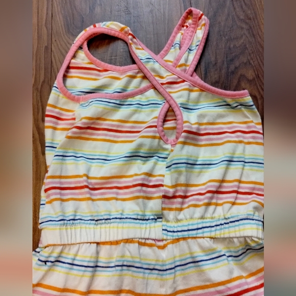 Cat & Jack Girls Rainbow Striped Cross Back Knit Sleeveless Romper Shorts Size 8 - Picture 10 of 15